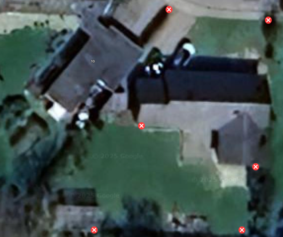 Kort med X markering